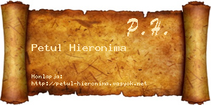 Petul Hieronima névjegykártya